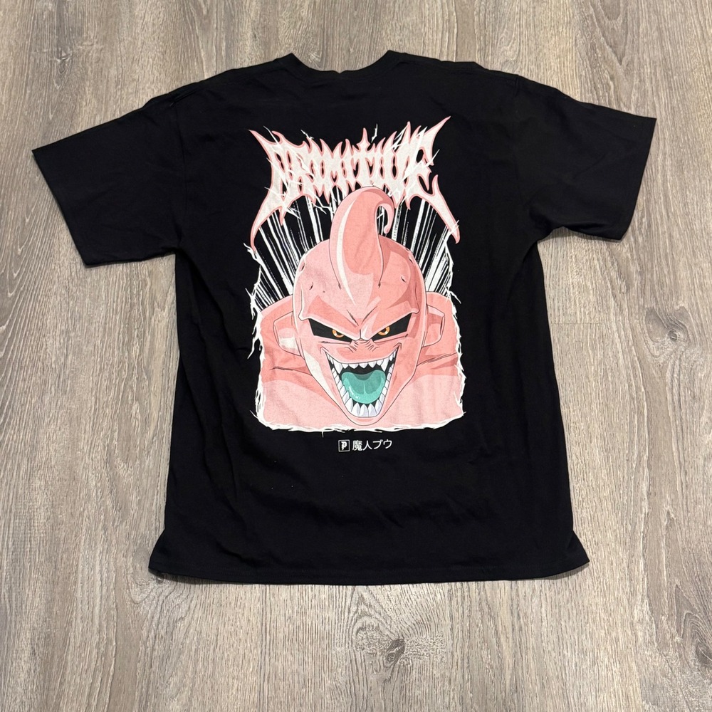 Primitive x Dragon Ball Z Kid Buu Black Graphic T-Shirt Mens XL DBZ Skate Tee